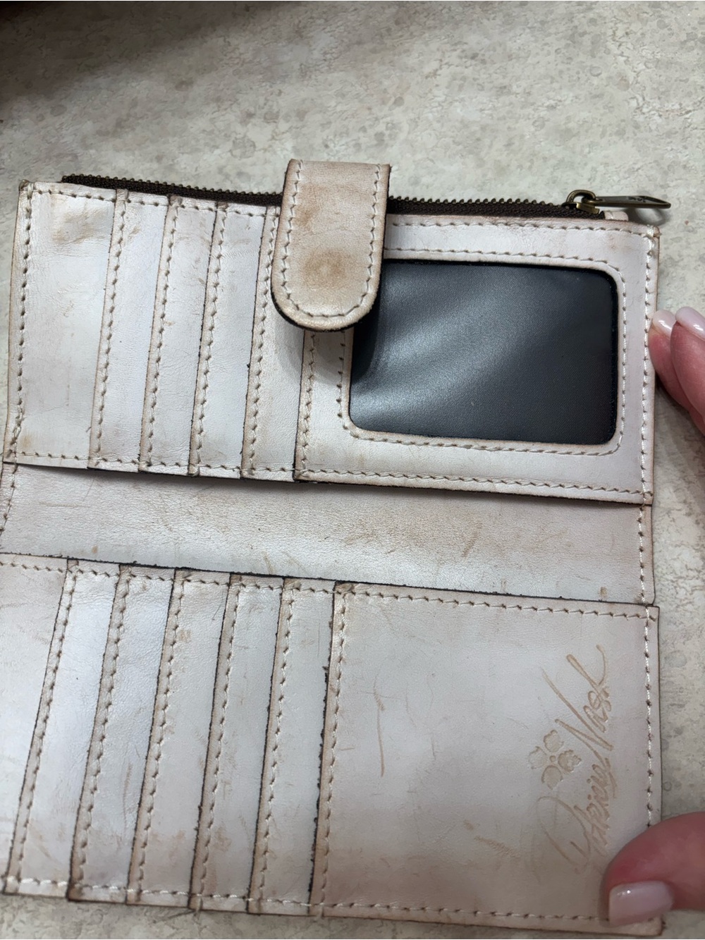 Patricia Nash Embossed Floral Women's Wallet in Cream - Picture 2 of 3